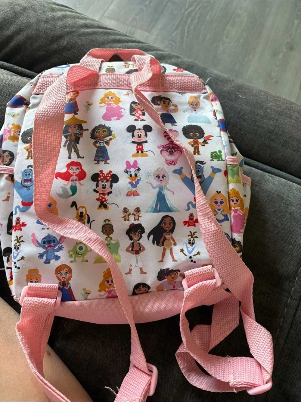 Disney White Multi-Character Kids Backpack with Colorful Characters